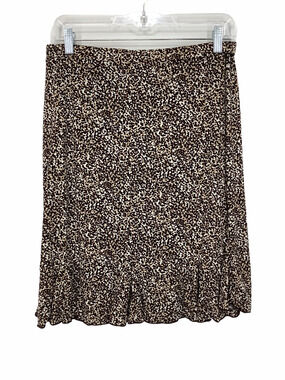 George Stretch Brown Leopard Animal Skirt S 4/6